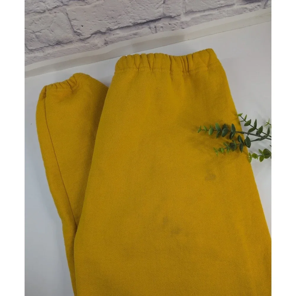 🚨Vtg Russell Athletic XL 32x30 Yellow Jogger Sweatpants Made in USA 90s Lounge